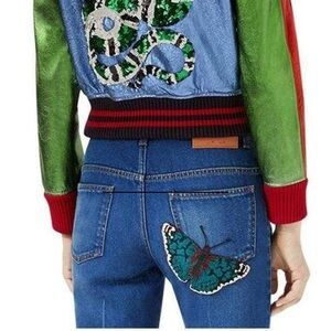 Gucci flare butterfly bee jeans sz 25